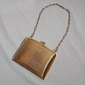 Vintage Chatelaine Coin Purse Gold Filled Elgin Compact Money Clip Evening Purse